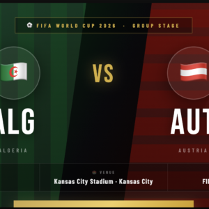 Algeria ๐ฉ๐ฟ vs Austria Tickets โ FIFA World Cup 2026 Kansas City | Group Stage