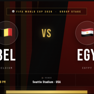 Belgium ๐ง๐ช vs Egypt ๐ช๐ฌ