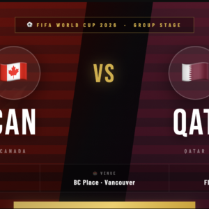 Canada vs Qatar Tickets โ FIFA World Cup 2026 Vancouver | Group Stage