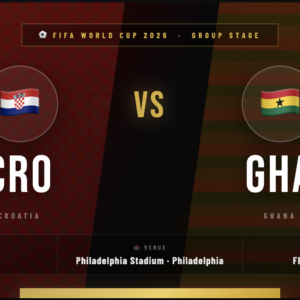 Croatia ๐ญ๐ท vs Ghana ๐ฌ๐ญ Tickets - FIFA World Cup 2026 Tickets (June 27, 2026)