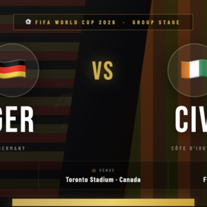 Germany ๐ฉ๐ช vs Coฬte d'Ivoire ๐จ๐ฎ Tickets โ FIFA World Cup 2026 Toronto | Group Stage
